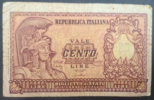 1951 italy 100 lire p92a - 1951,
