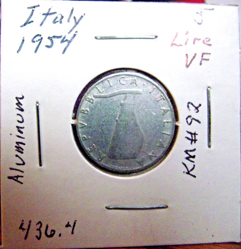 Italy 1954 lire vf - 5,