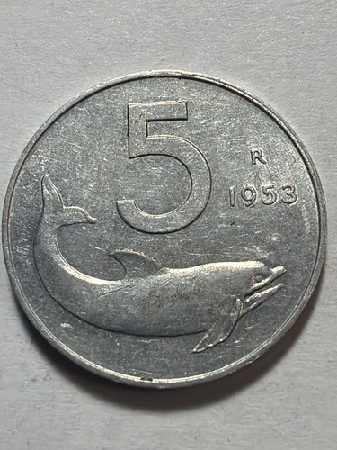 Italy lire coin from 1953 - 5,