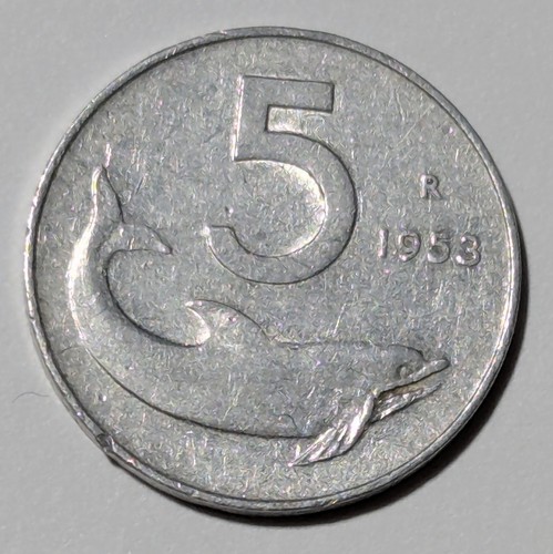 1953 italy lire coin italian - 5,